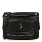Grained Lambskin Monogram Large Niki Chain Satchel Black