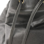 Caviar Quilted Drawstring Backpack Black