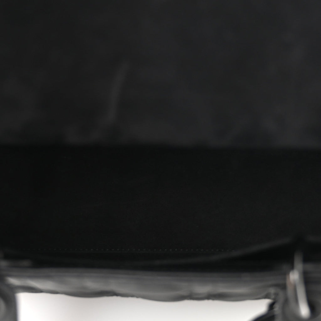 Ultra Matte Calfskin Cannage Medium Lady Dior Black