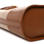 Smooth Calfskin Canvas Y Small Bucket Bag White Camel