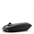 Grained Calfskin Large Rockstud Hobo Black