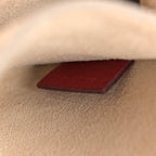 Grained Calfskin Lambskin Bi-Color Drew Shoulder Bag Red