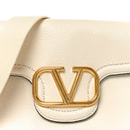 Soft Grainy Calfskin Alltime Shoulder Bag White