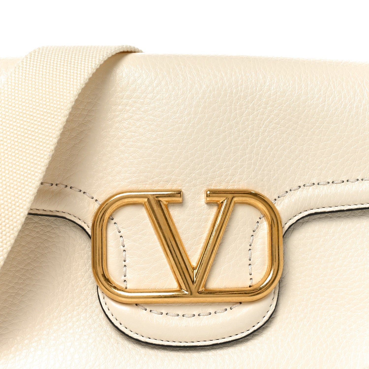 Soft Grainy Calfskin Alltime Shoulder Bag White