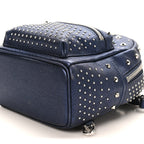 Metallic Calfskin Stud X-Mini Stark Bebe Boo Backpack Blue