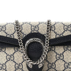 GG Supreme Monogram Textured Dollar Calfskin Super Mini Dionysus Shoulder Bag Beige Blue