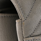 Sheepskin Matelasse Chevron Monogram Medium College Bag Granite