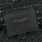 Raffia Monogram Le 5 A 7 Medium Tote Black
