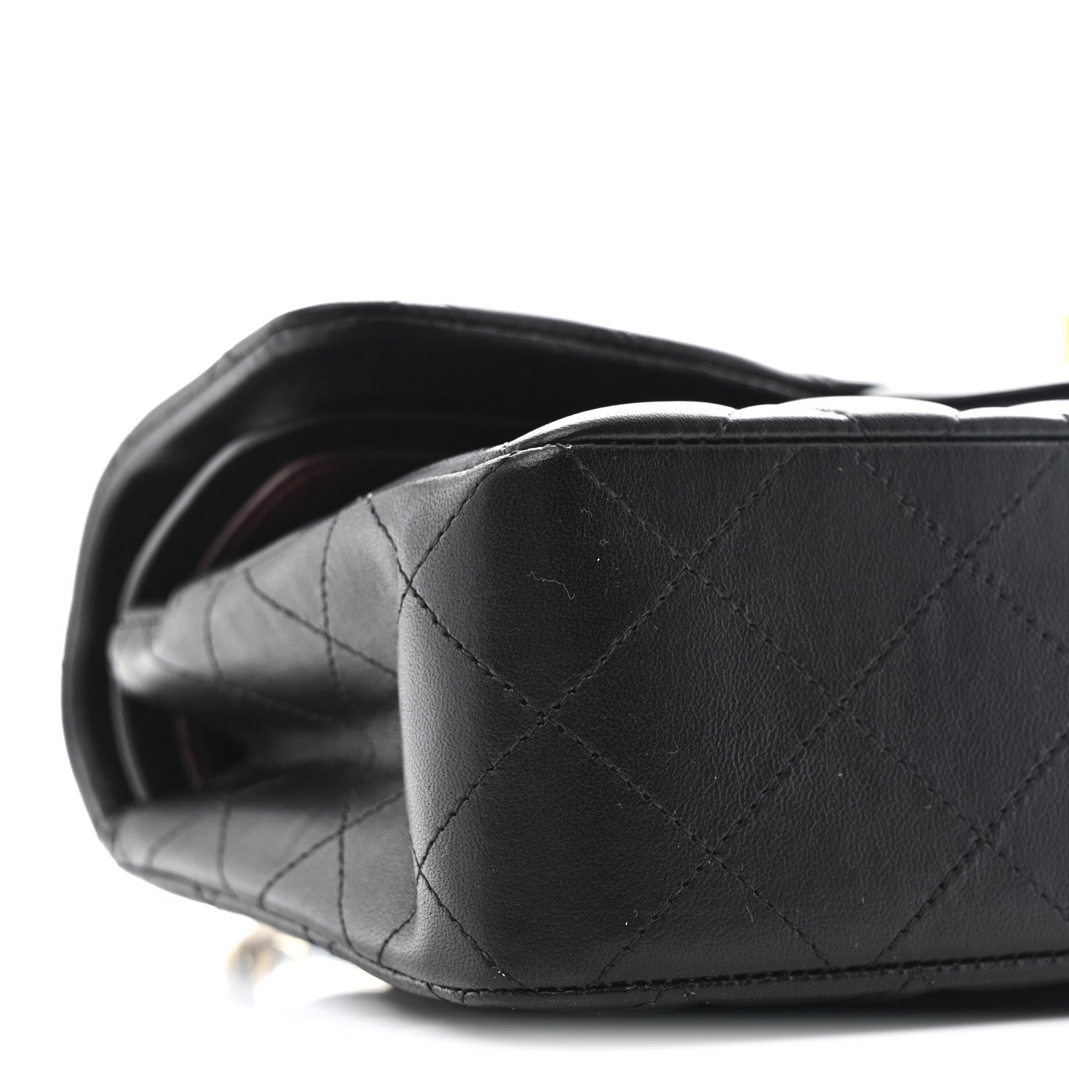 Lambskin Quilted Small Double Flap Black
