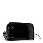 Patent Check Embossed Small Bilmore Tote Black