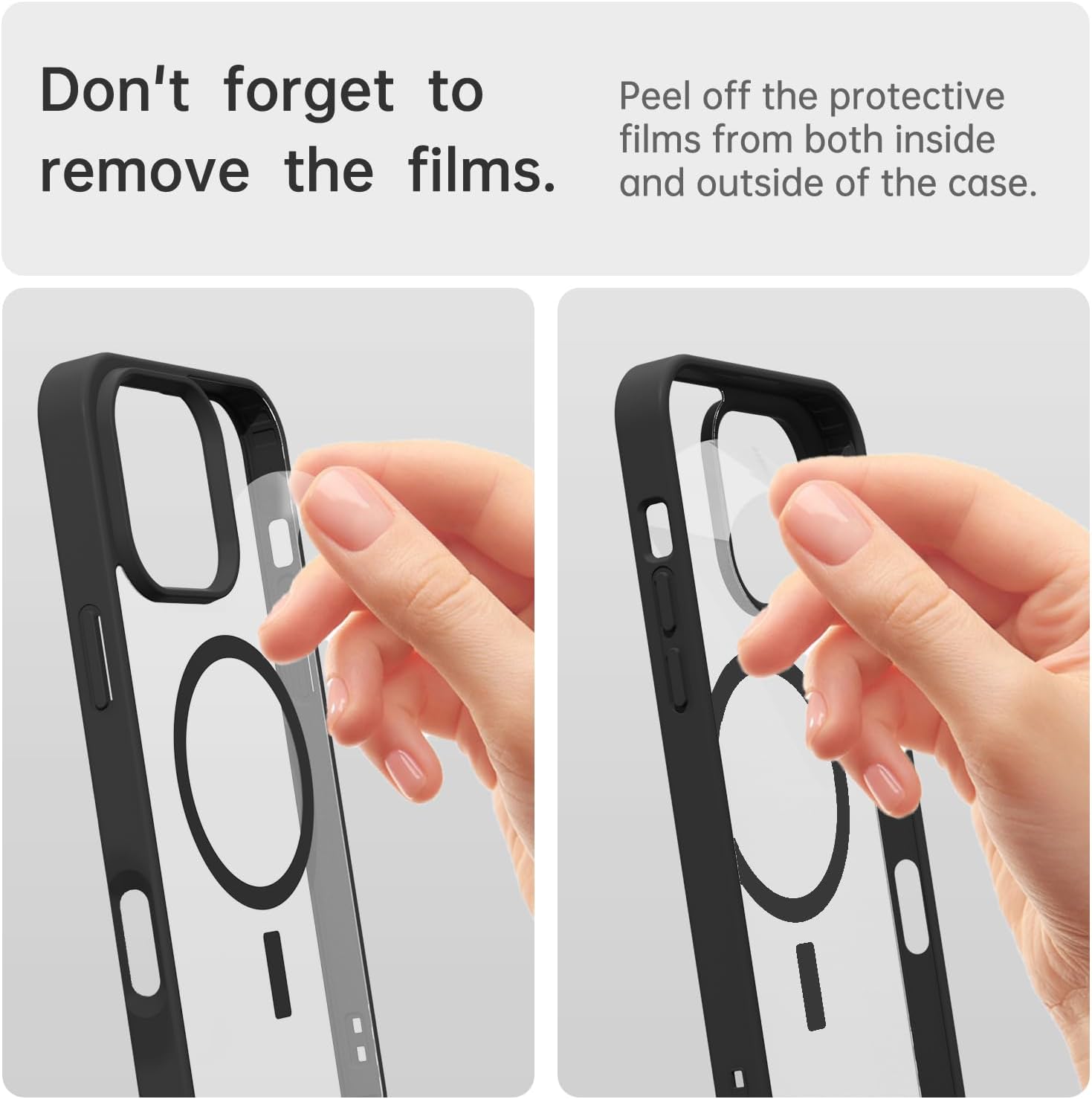 Entronix [Magnetic] Case Compatible with iPhone 12 Pro Max - [Clear Back] Soft Matte Frame