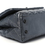 Metallic Aged Calfskin Quilted Mini Coco Handle Flap Charcoal
