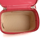 Calfskin Raffia Small Take Away Vanity Case Bag Pink Beige