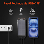 10K Fast Charge Solar 10000mAh PD Power Bank
