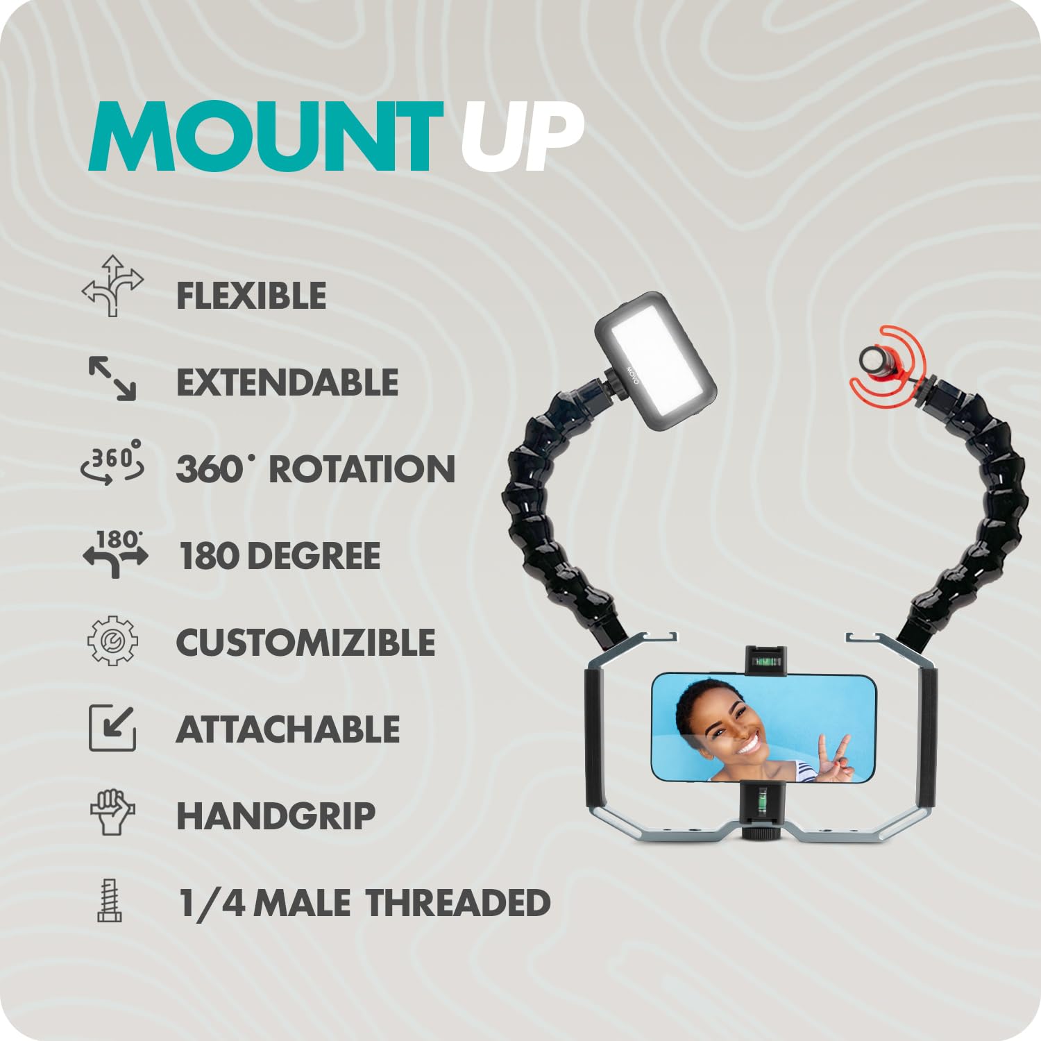 Movo UWA-8 Articulating Camera Rig Extension Mount