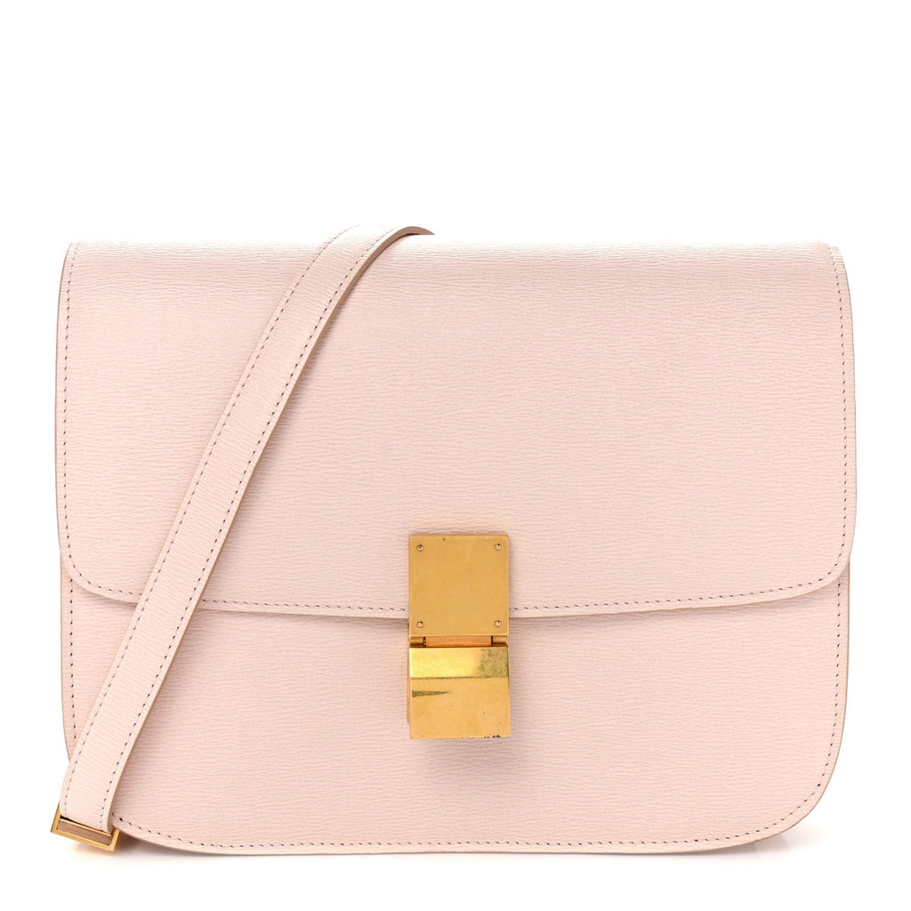 Liege Calfskin Medium Classic Box Flap Bag Pale Pink