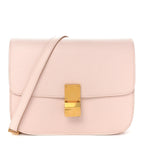 Liege Calfskin Medium Classic Box Flap Bag Pale Pink