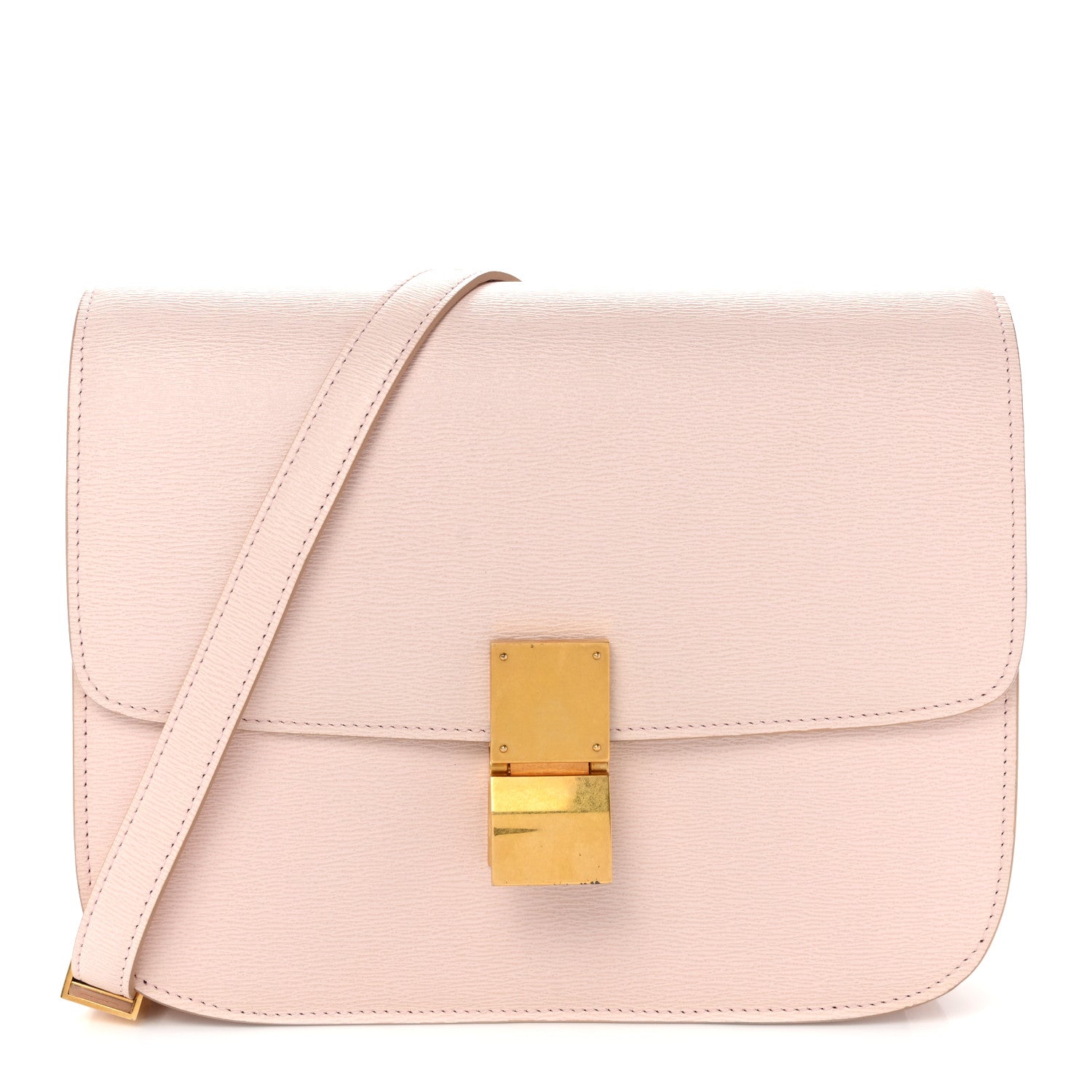 Liege Calfskin Medium Classic Box Flap Bag Pale Pink