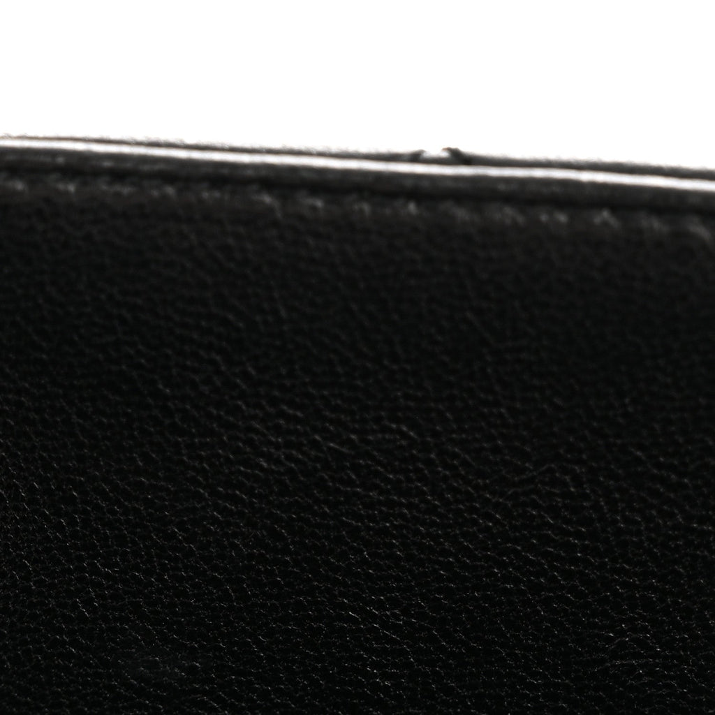 Lambskin Quilted Chaine Lettre Small Bucket Bag Black