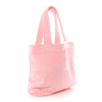 Terrycloth FF Embossed Beach Towel Tote Bag Pink