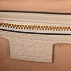 GG Supreme Monogram Azalea Calfskin Web Small Jackie 1961 Hobo Beige Ebony Mystic White