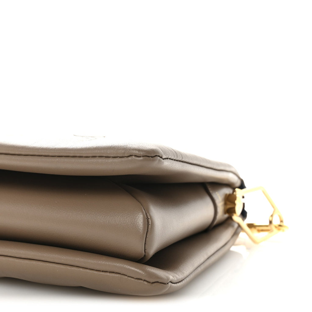 Lambskin Embossed Monogram Coussin PM Taupe