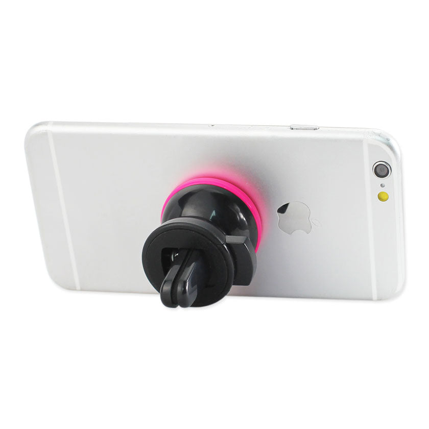 Reiko Universal Air Vent Magnetic Car Mount Phone Holder In Black Hot Pink