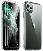 Entronix Bundle Compatible with iPhone 11 Pro - [Hard] Clear Case & 2 Clear Screen Protectors