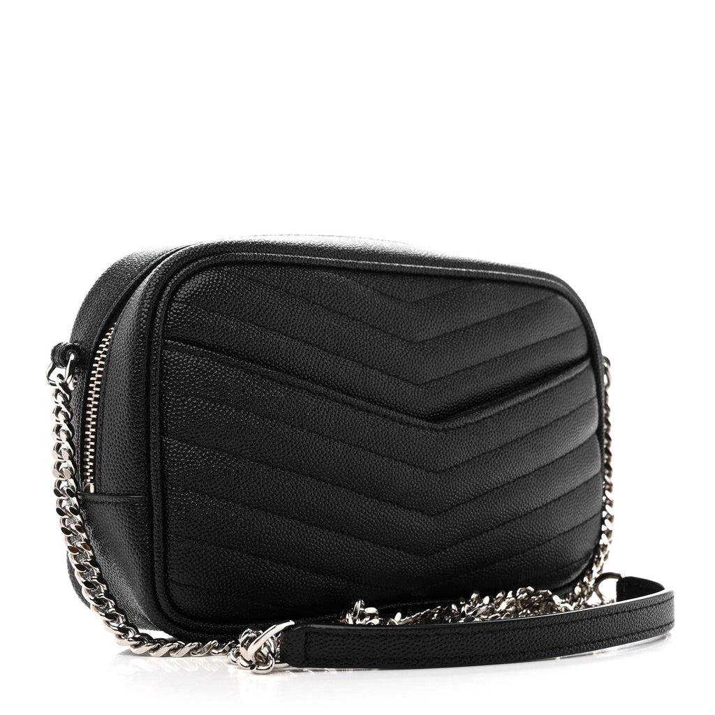 Grain De Poudre Matelasse Monogram Mini Lou Camera Bag Black