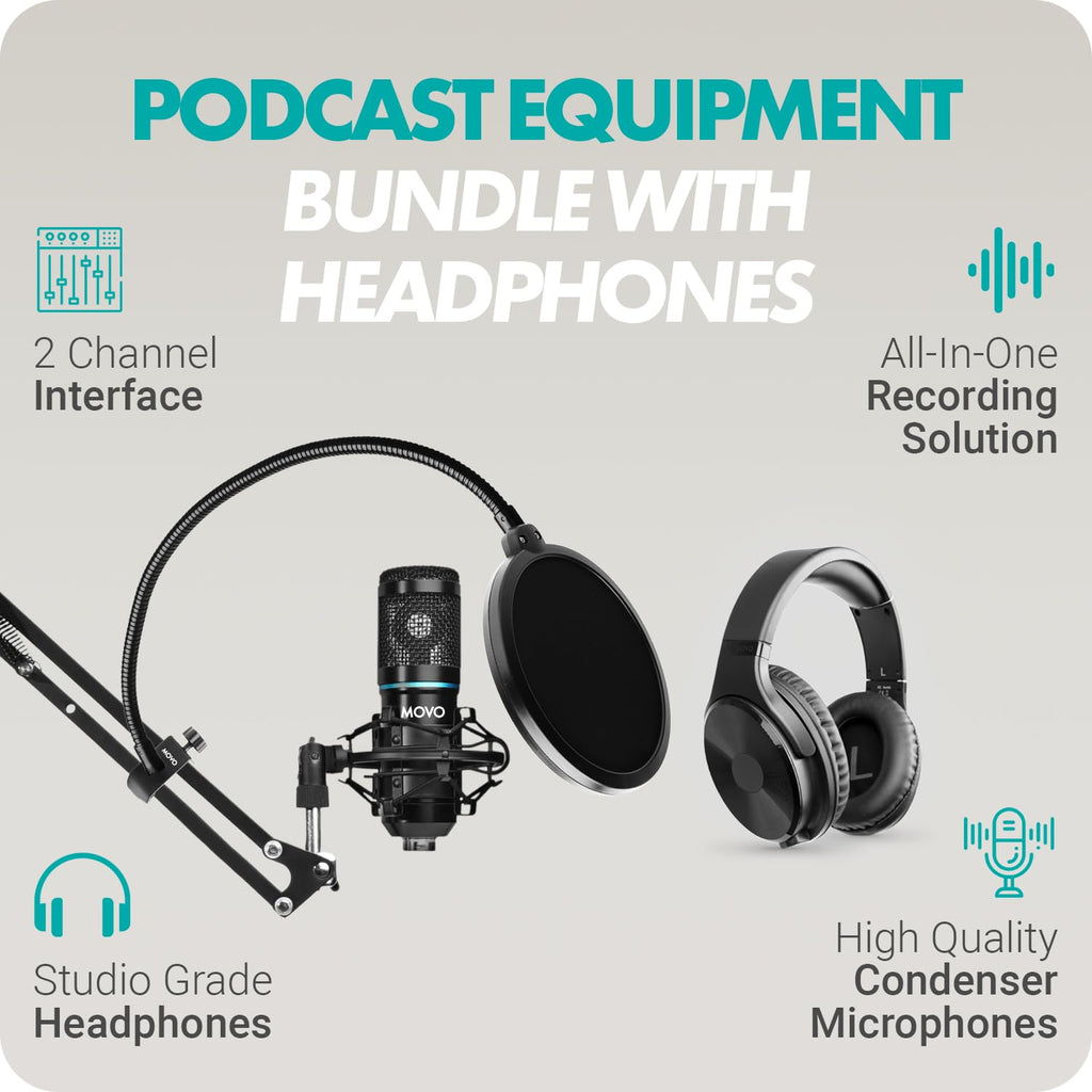 Movo PodKit2AH Podcast Equipment Bundle for 2