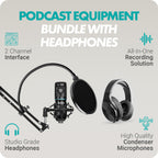 Movo PodKit2AH Podcast Equipment Bundle for 2