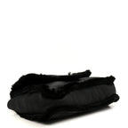 Shearling Quilted Medium Single Flap Black