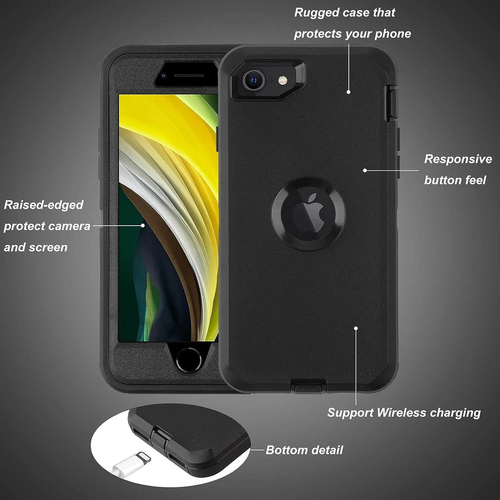 Entronix Case Compatible with iPhone 8/7/SE - Triple-Layer Heavy Duty Protection