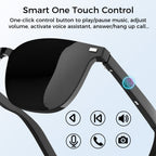 ALPHA DIGITAL Polarized Bluetooth Smart Glasses with Mic, Speakers & Voice Assistant – IP65 Waterproof, 5hr Battery - Multi-Lens