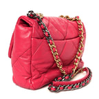 Goatskin Quilted Large Chanel 19 Flap Dark Pink