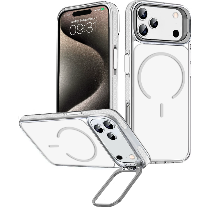 Entronix [Magnetic] Case Compatible with iPhone 17 Pro � Color Back w/ Camera Frame Stand & Rubber Edges