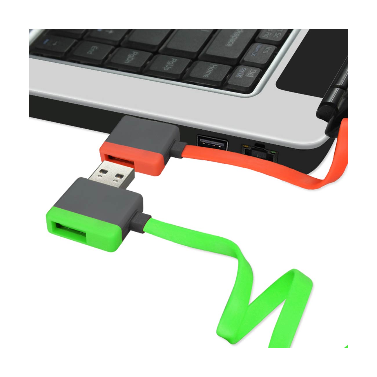 Reiko Micro Usb Piggyback Flat Liberator Usb Cable 3.2Ft In Red