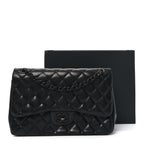 Lambskin Quilted Jumbo Double Flap So Black