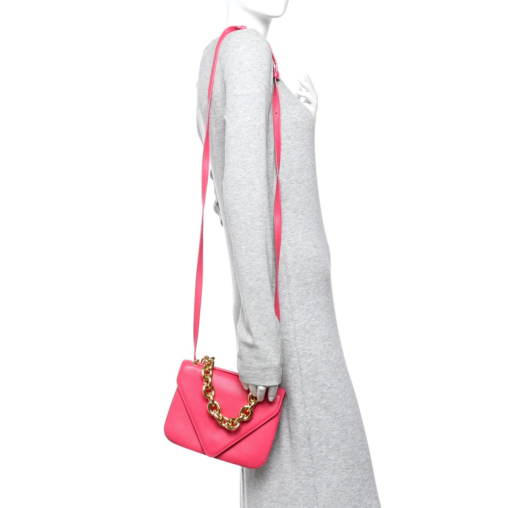 Calfskin Mount Envelope Bag Pink