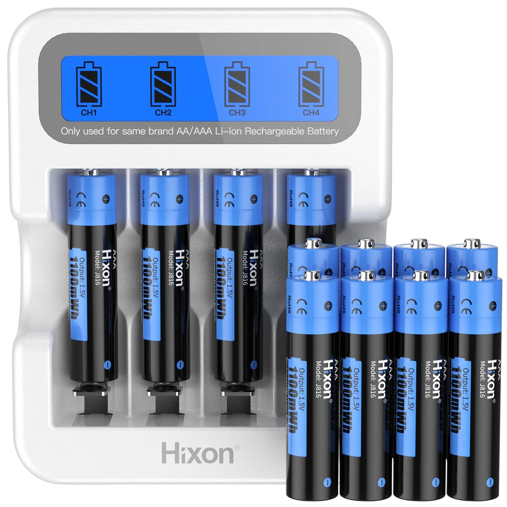 1.5V AA & AAA Lithium Ion Rechargeable Batteries - 2025 Fast Charging Solution for Hunting Cameras, Remote Controls, Mice, and Smart Doors