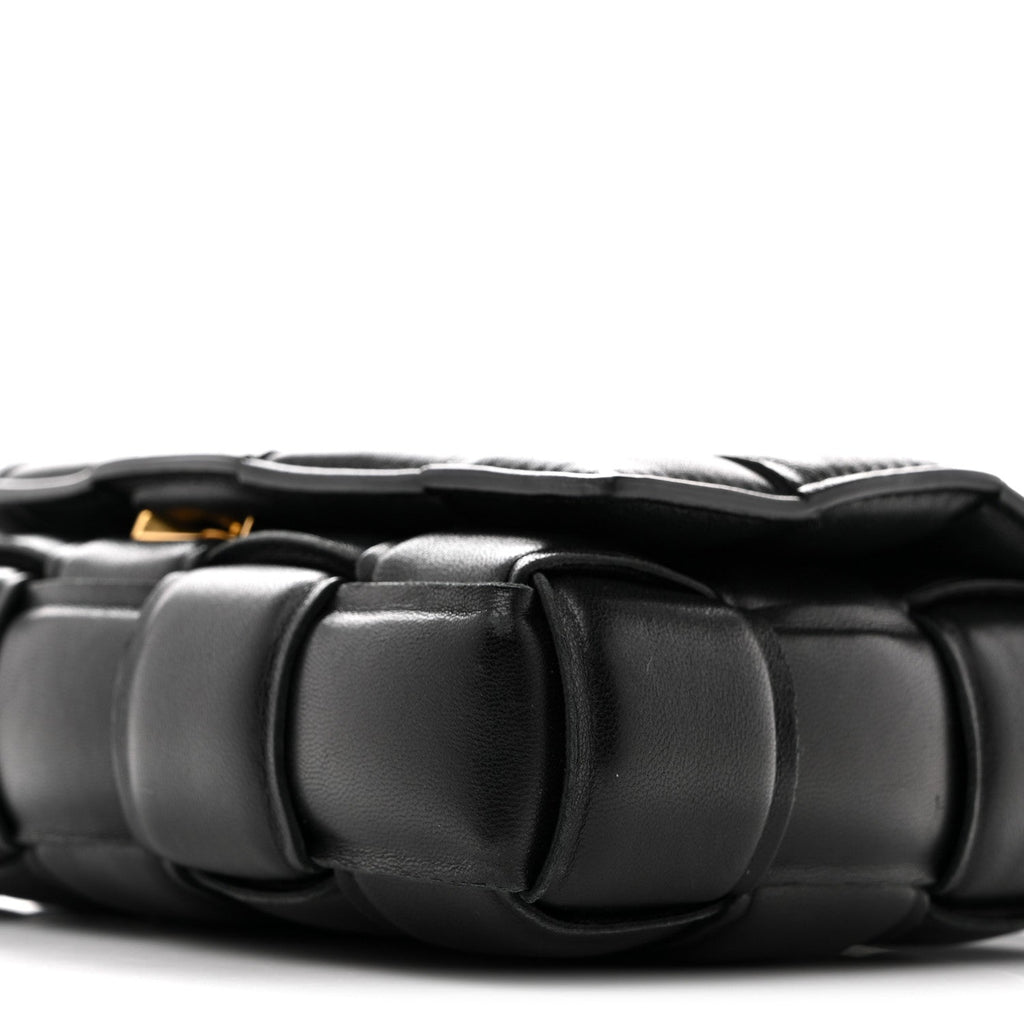 Nappa Maxi Intreccio Small Padded Cassette Crossbody Bag Black