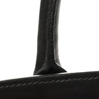 Saffiano City Calfskin Medium Bibliothèque Top Handle Black Fuoco