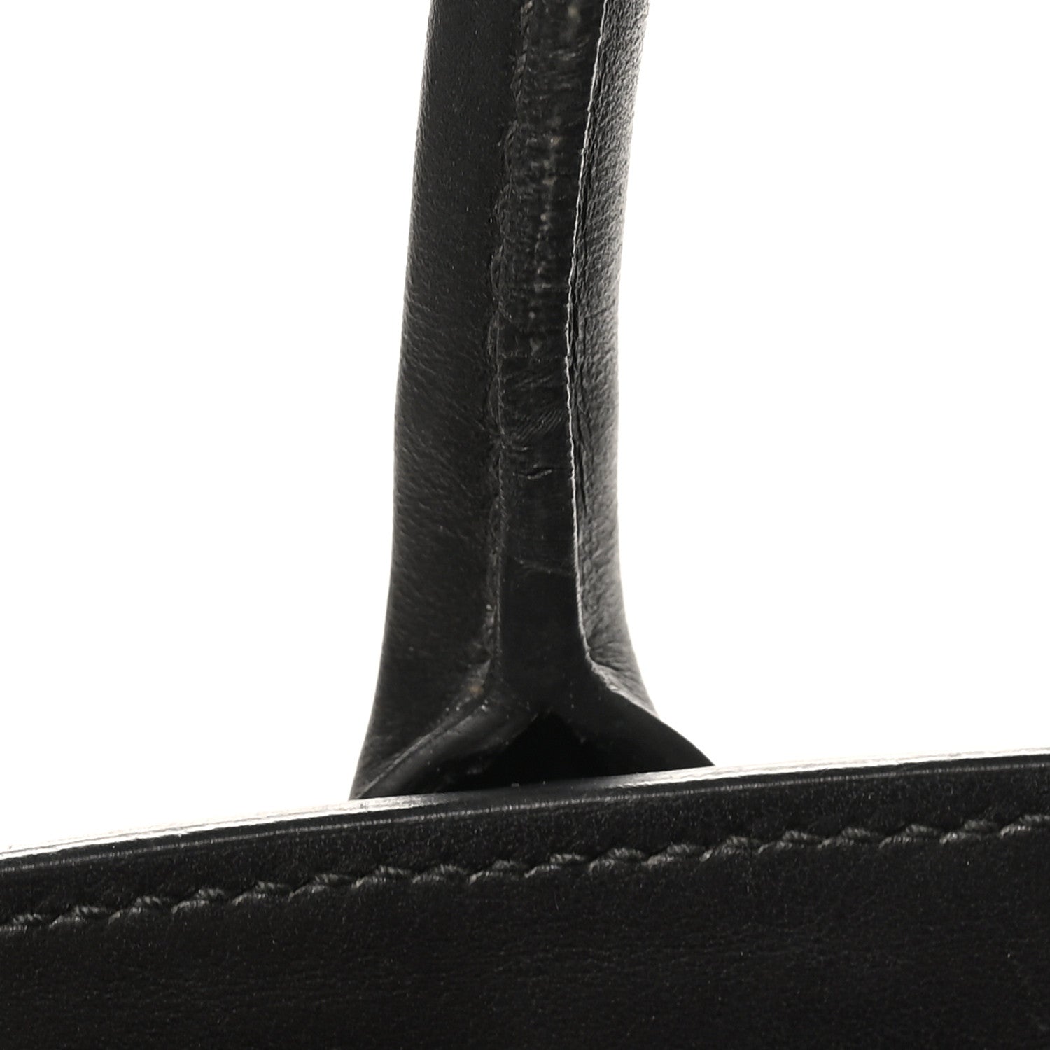 Saffiano City Calfskin Medium Bibliothèque Top Handle Black Fuoco