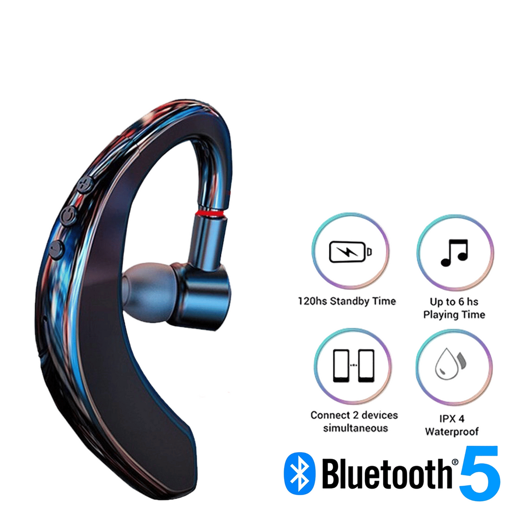 Wireless Bluetooth 5.0 Earpiece Headset Driving Trucker Earbuds Noise Cancelling