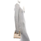 Patent Cannage Mini Lady Dior Beige