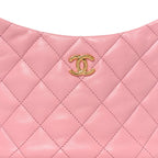 Lambskin Quilted CC Links Hobo Light Pink