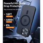 Entronix [Magnetic] Case Compatible with iPhone 15 Pro - Translucent Frosted Matte