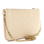Empreinte Double Zip Pochette Beige Rose Creme