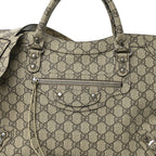 X GUCCI GG Supreme Monogram Neo Classic Silver Hardware City Beige Ebony