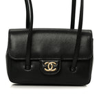 Shiny Caviar Mini Preppy Coco Shoulder Bag Black